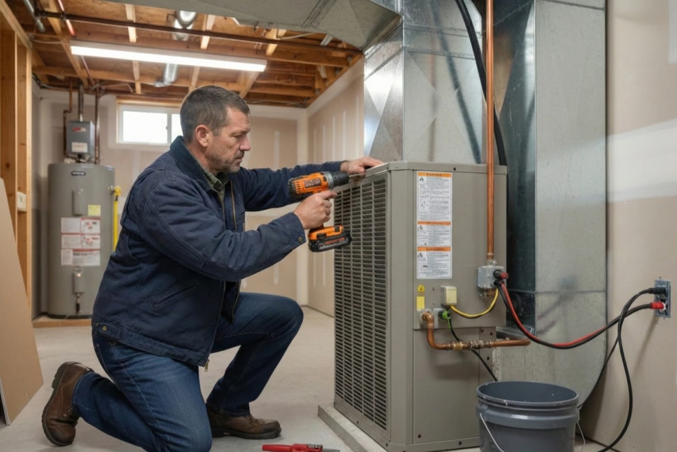Clean airflow background for AC maintenance service.